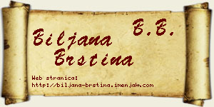 Biljana Brstina vizit kartica